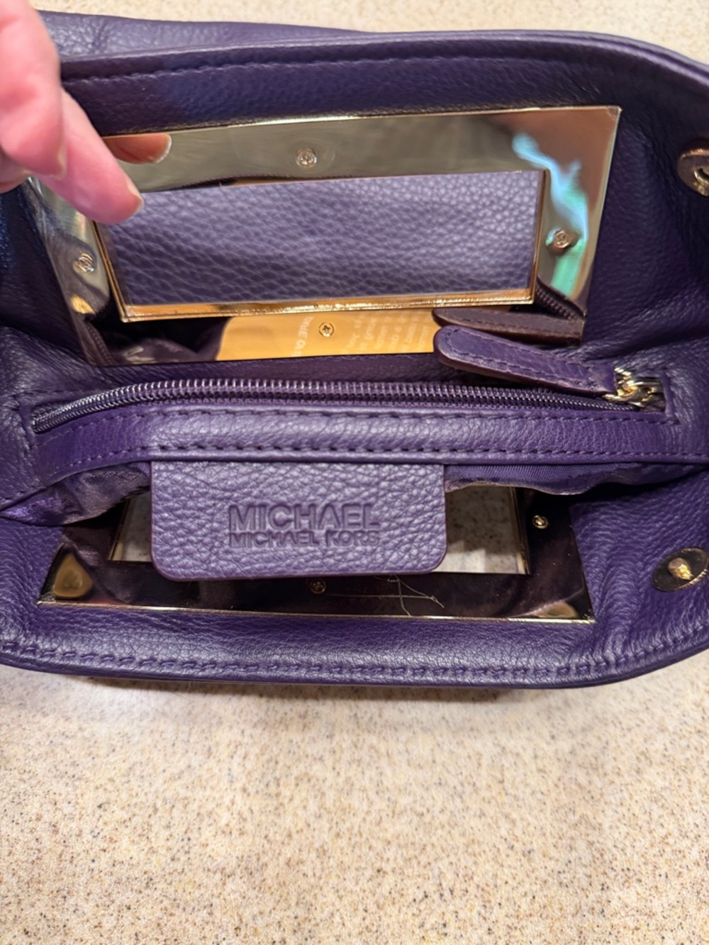 Michael Kors purple Berkeley Leather hand Clutch - Picture 2 of 15